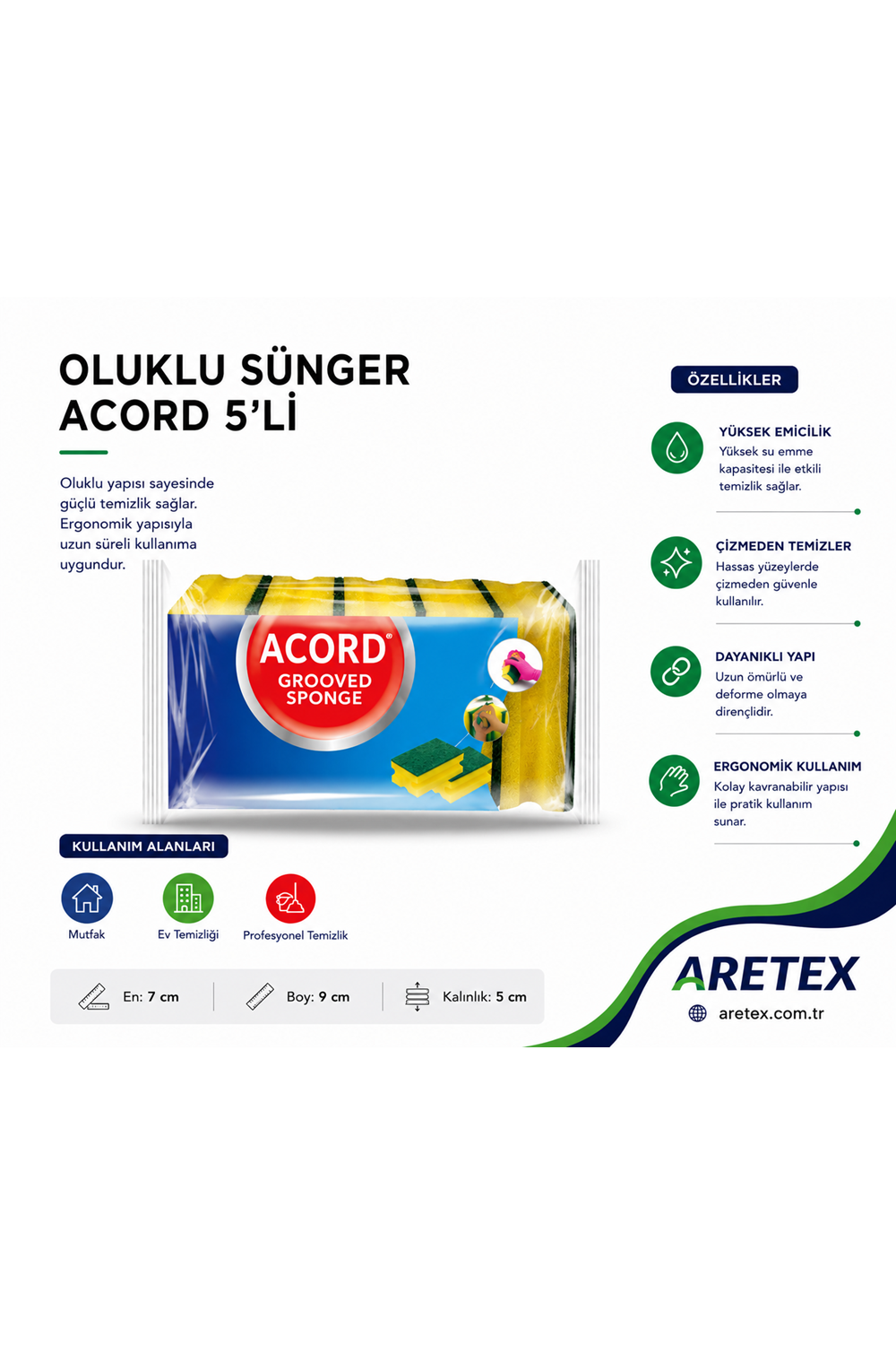 Bulaşık Süngeri Acord 5Li