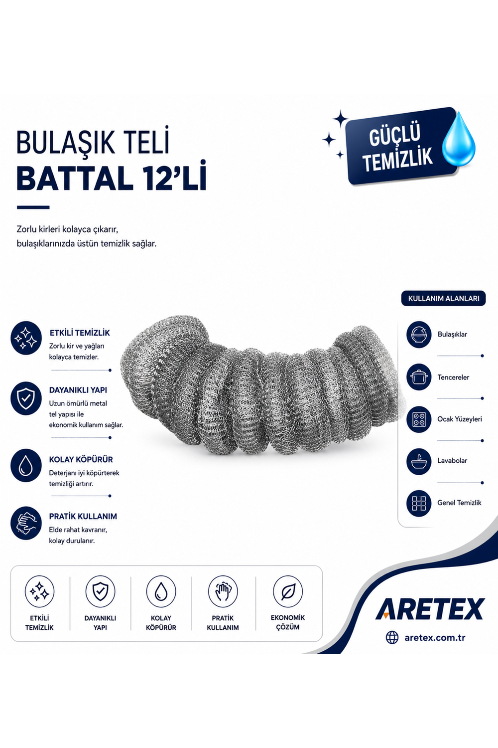 Endüstriyel Bulaşık Süngeri Renkli 12Li