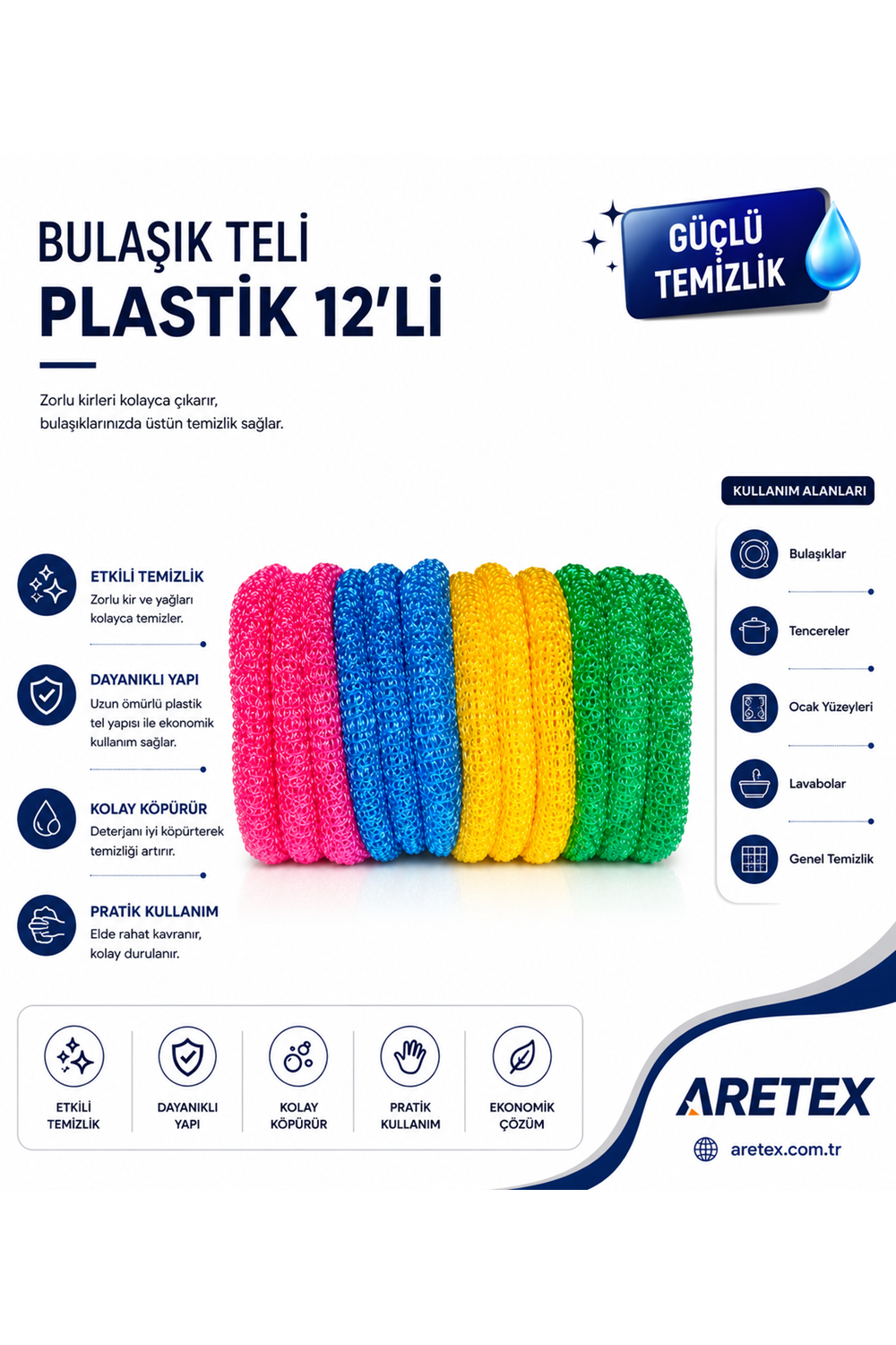 Bulaşik Teli Plastik 12Li