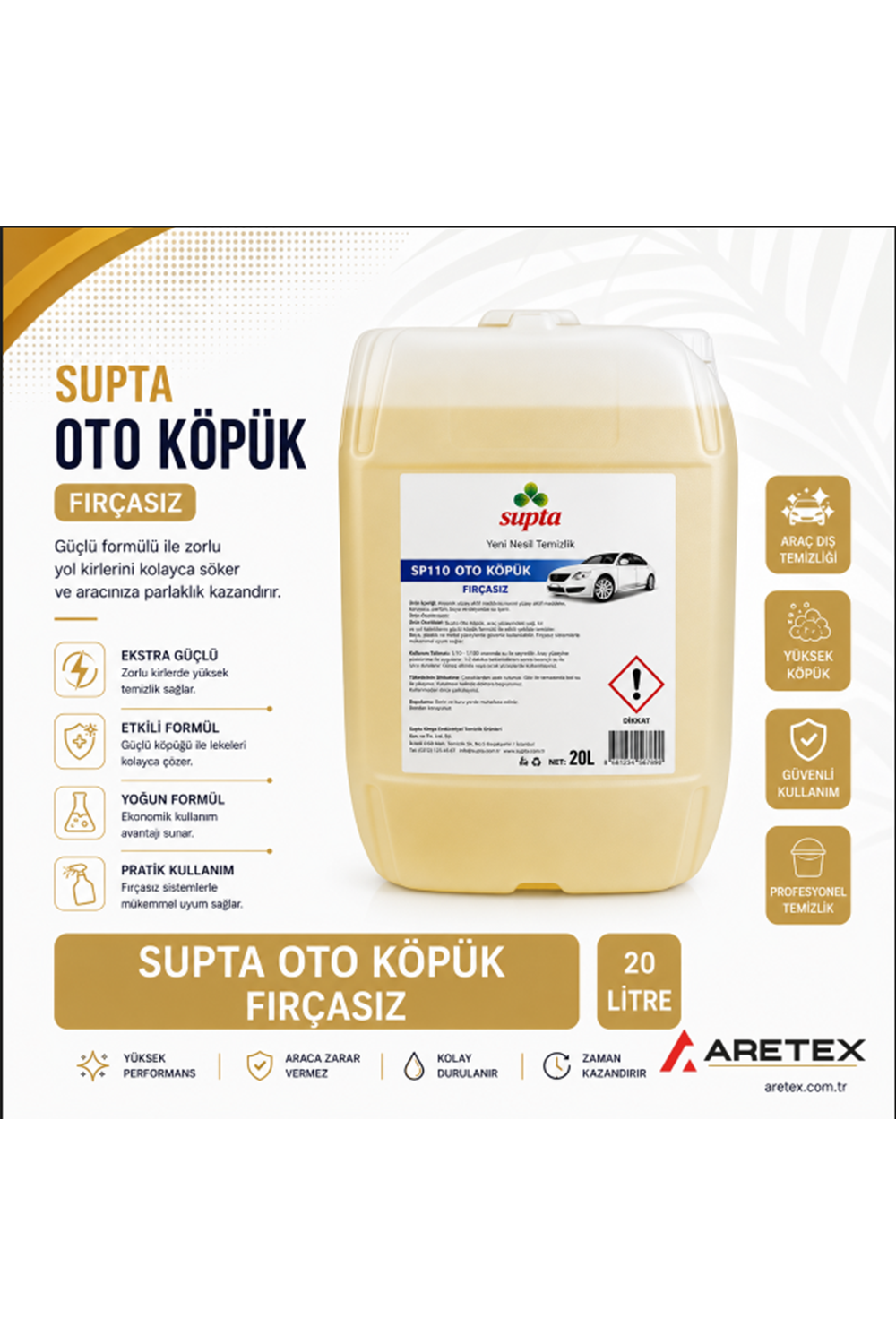 SP110 Supta Fırçasız Oto Plus Yıkama Maddesi 20 LT