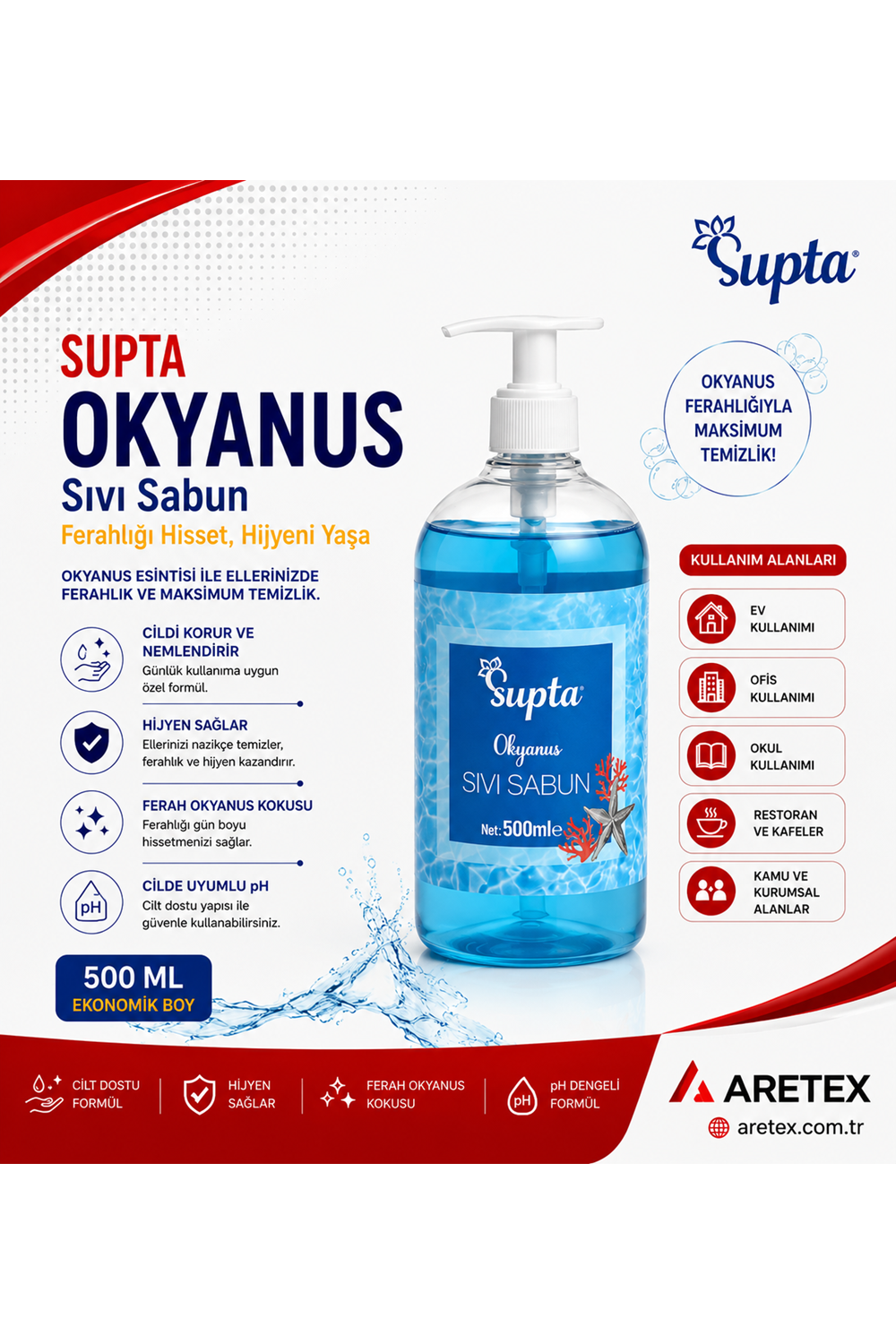 SP503 Supta Sıvı Sabun Okyanus Ferahlığı 500 ml