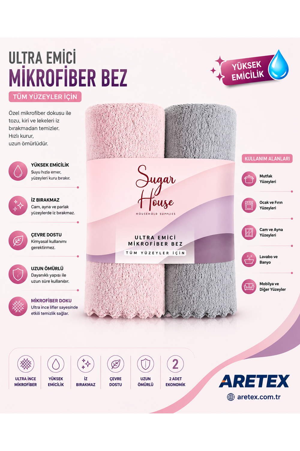 Sugar House Ultra Emici Bez 2'li Rulo