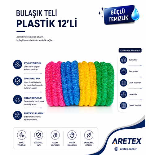 Bulaşik Teli Plastik 12Li
