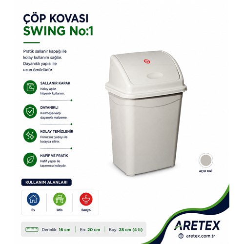 Swing Çöp Kovası No:1 4 LT