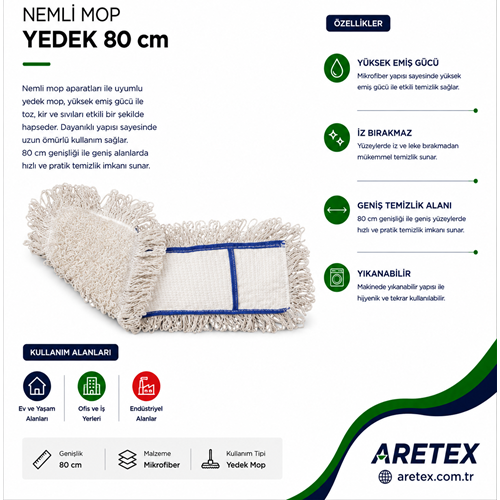 Nemli Mop Mopy Zincir Dikişli 80 CM