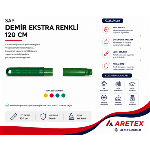 Sap Demir Kendinden Vidalı Renkli 120 Cm