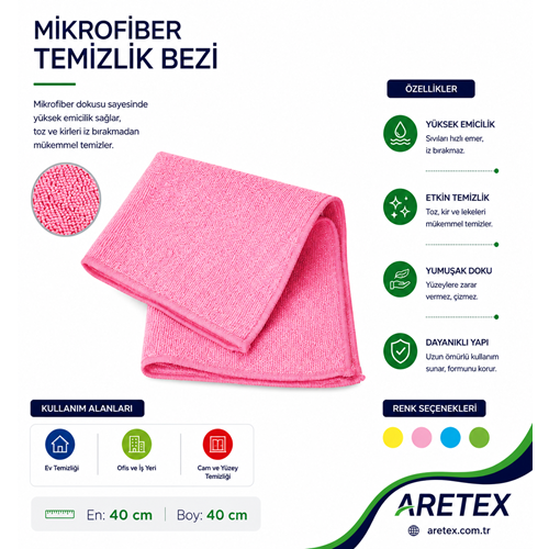 Mikrofiber Temizlik Bezi Cety 40*40