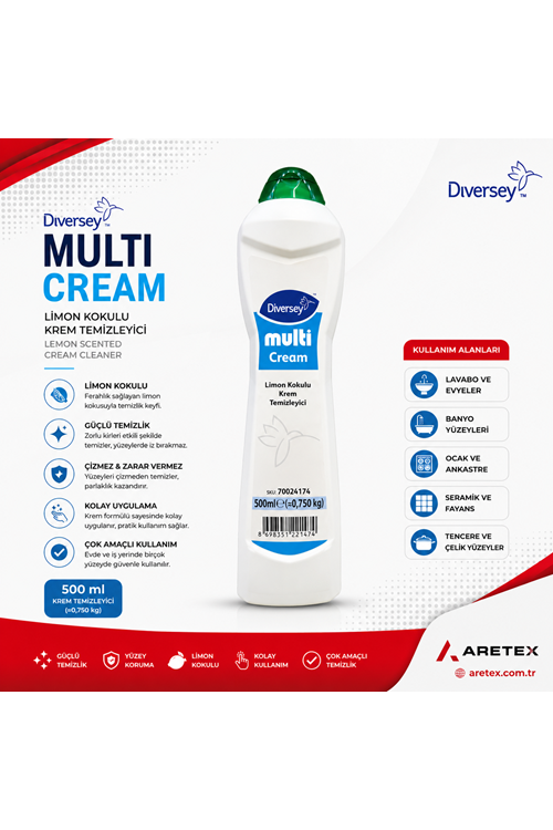 Multi Cream 0,5L Limon Kokulu Krem Temizleyici