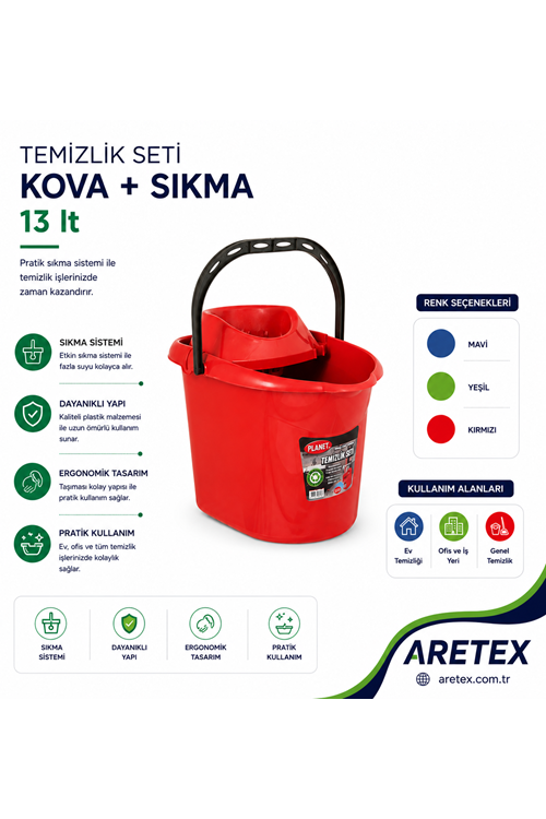 Planet Temizlik Seti Kova+Kep 13 LT