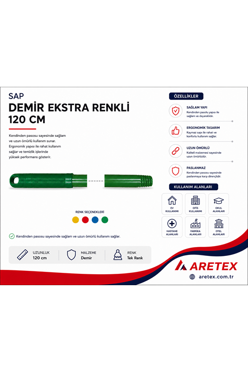 Sap Demir Kendinden Vidalı Renkli 120 Cm