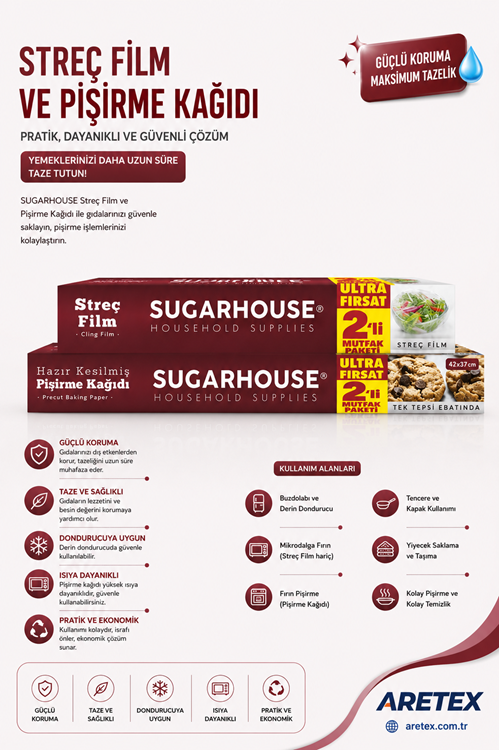 Sugar House Pişirme Kağıdı- Streç Film Ultra Fırsat 2 Li Mutfak