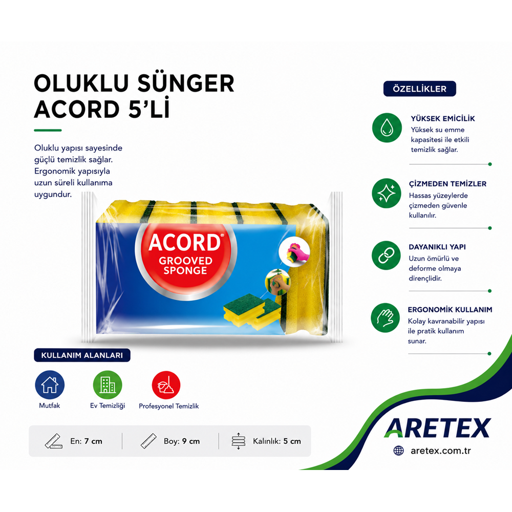 Bulaşık Süngeri Acord 5Li