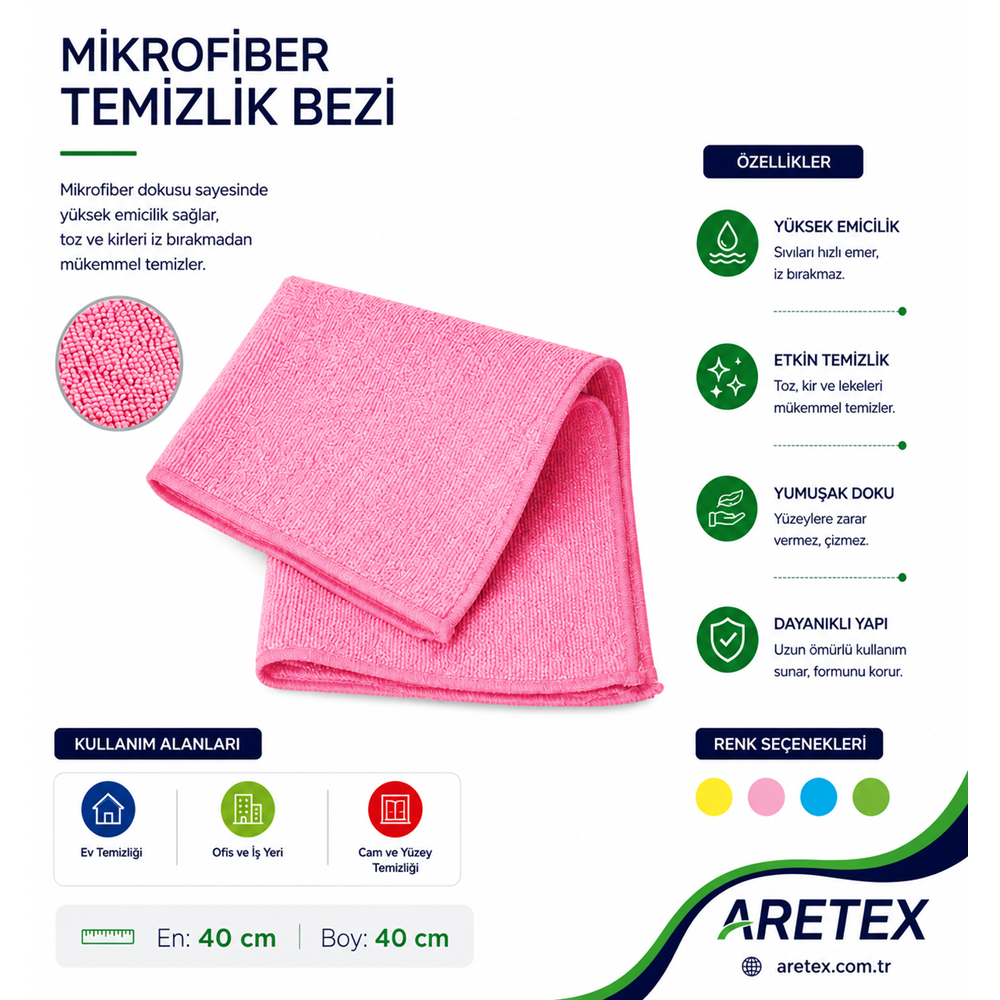 Mikrofiber Temizlik Bezi Cety 40*40