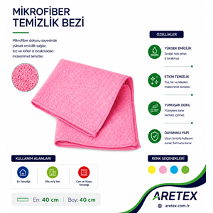 Mikrofiber Temizlik Bezi Cety 40*40