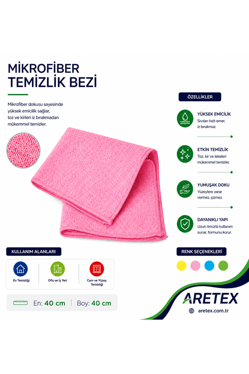 Mikrofiber Temizlik Bezi Cety 40*40