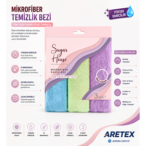 Sugarhouse 3lü Mikrofiber Temizlik Havlusu